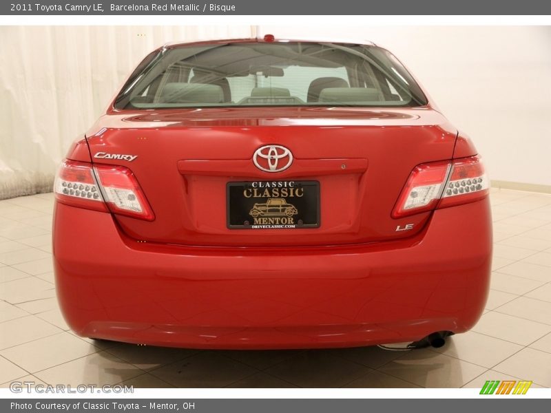 Barcelona Red Metallic / Bisque 2011 Toyota Camry LE