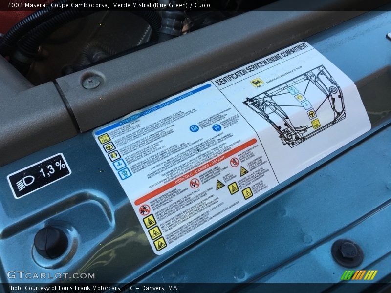 Verde Mistral (Blue Green) / Cuoio 2002 Maserati Coupe Cambiocorsa