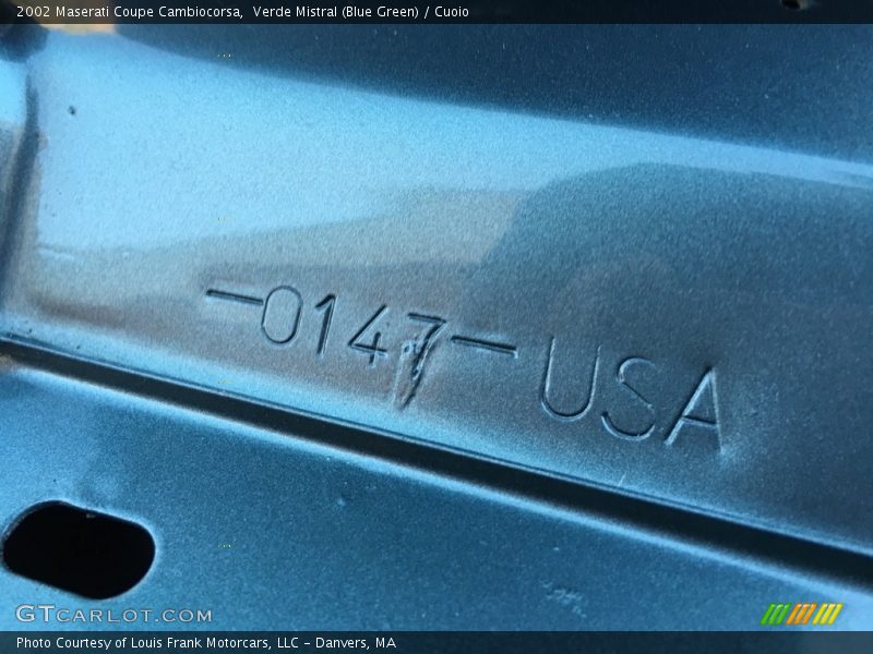 Verde Mistral (Blue Green) / Cuoio 2002 Maserati Coupe Cambiocorsa