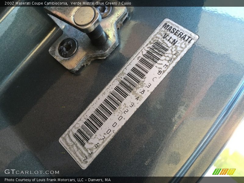 Verde Mistral (Blue Green) / Cuoio 2002 Maserati Coupe Cambiocorsa