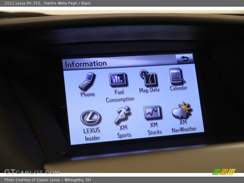 Starfire White Pearl / Black 2011 Lexus RX 350