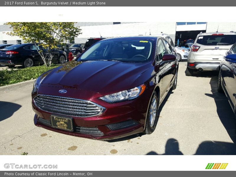 Burgundy Velvet / Medium Light Stone 2017 Ford Fusion S
