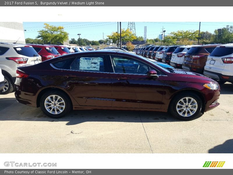 Burgundy Velvet / Medium Light Stone 2017 Ford Fusion S