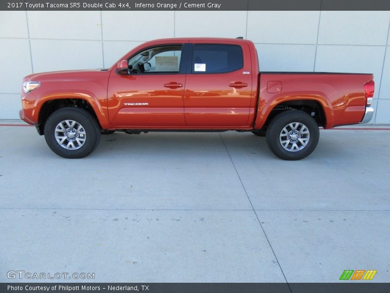 Inferno Orange / Cement Gray 2017 Toyota Tacoma SR5 Double Cab 4x4