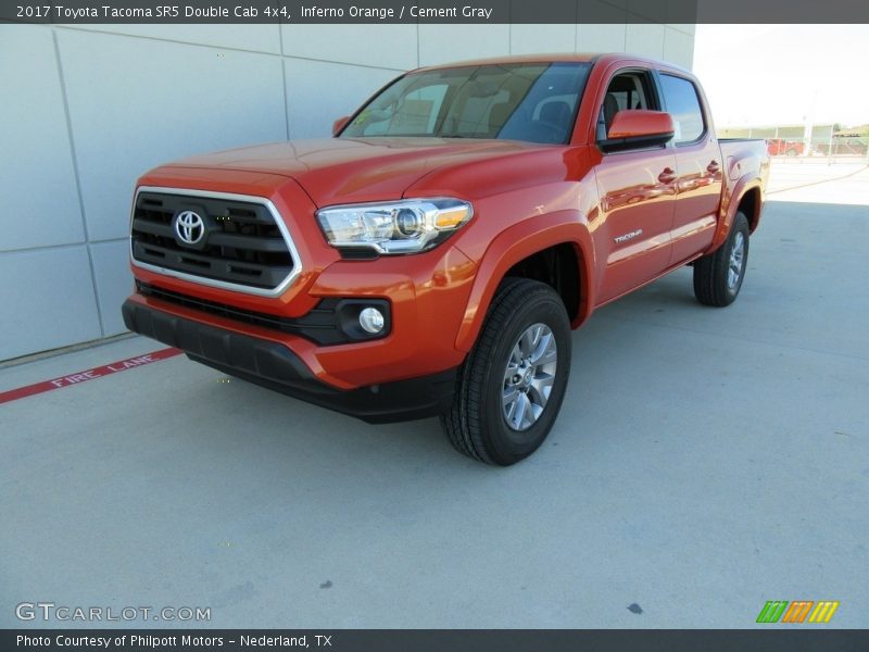 Inferno Orange / Cement Gray 2017 Toyota Tacoma SR5 Double Cab 4x4