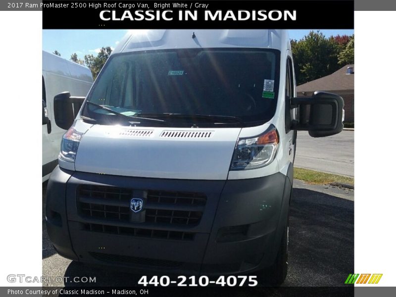 Bright White / Gray 2017 Ram ProMaster 2500 High Roof Cargo Van