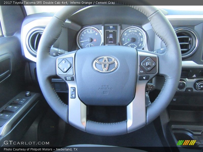 Inferno Orange / Cement Gray 2017 Toyota Tacoma SR5 Double Cab 4x4