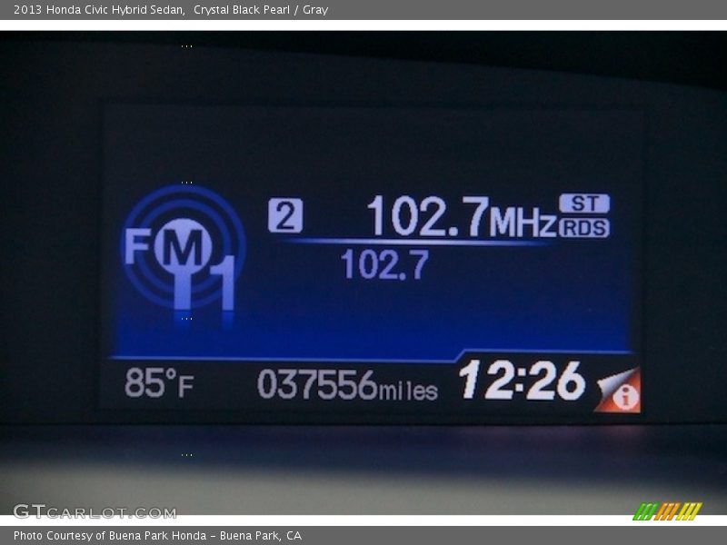 Crystal Black Pearl / Gray 2013 Honda Civic Hybrid Sedan