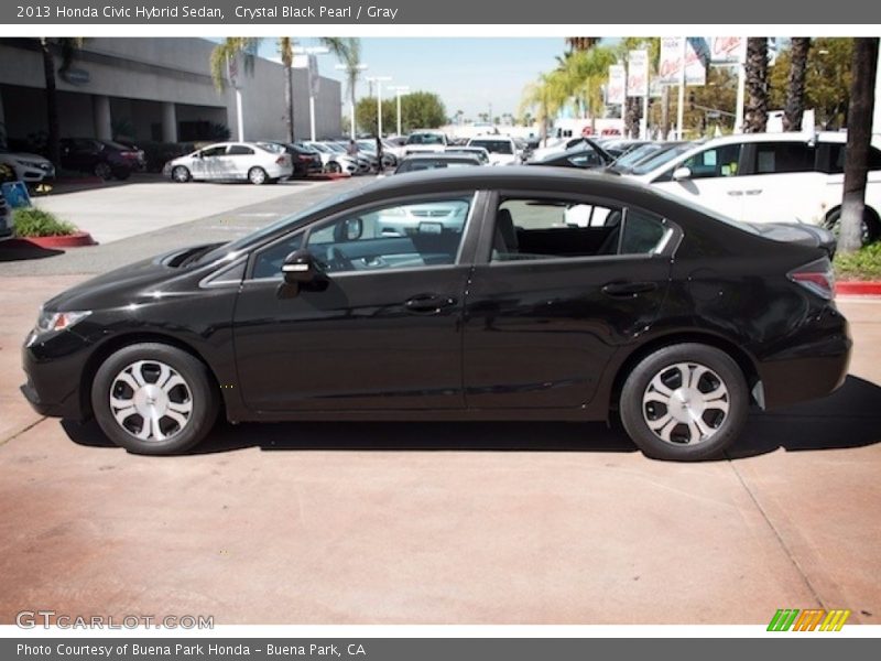 Crystal Black Pearl / Gray 2013 Honda Civic Hybrid Sedan