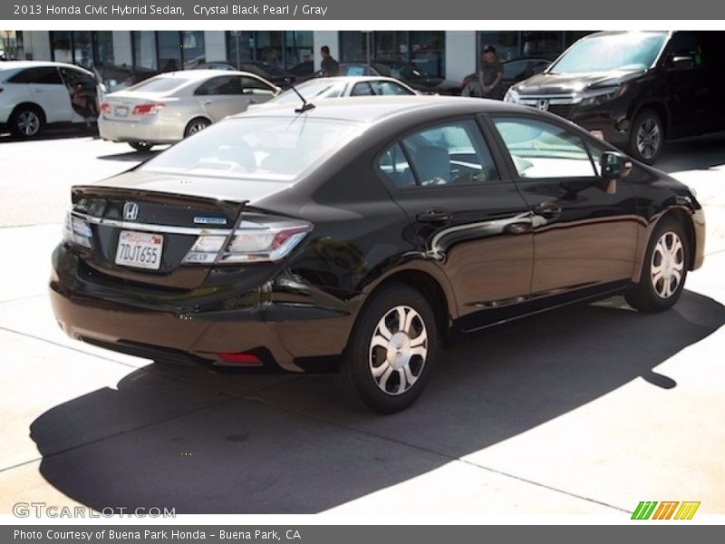 Crystal Black Pearl / Gray 2013 Honda Civic Hybrid Sedan