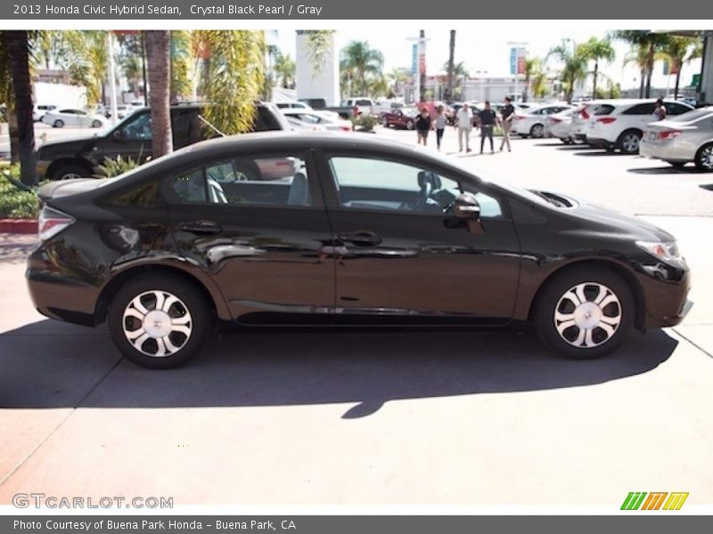 Crystal Black Pearl / Gray 2013 Honda Civic Hybrid Sedan