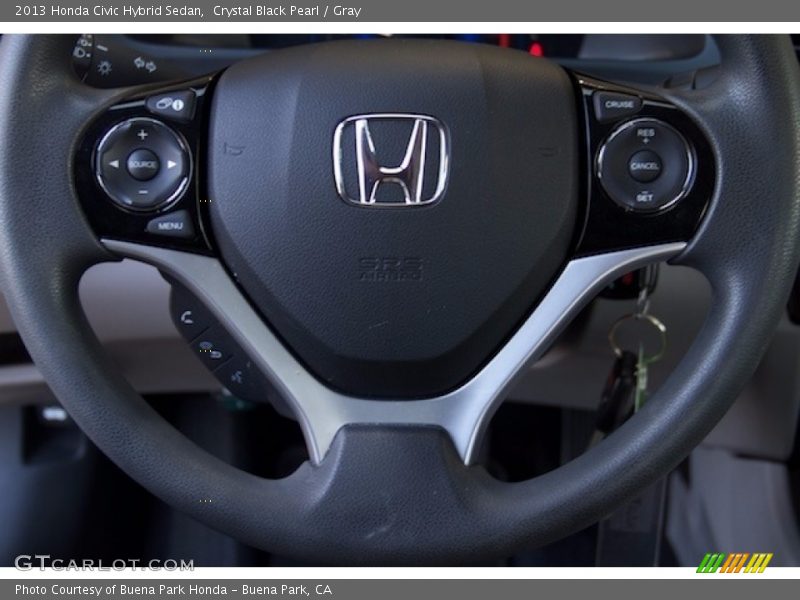 Crystal Black Pearl / Gray 2013 Honda Civic Hybrid Sedan