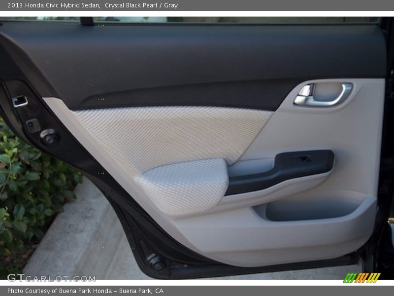 Crystal Black Pearl / Gray 2013 Honda Civic Hybrid Sedan