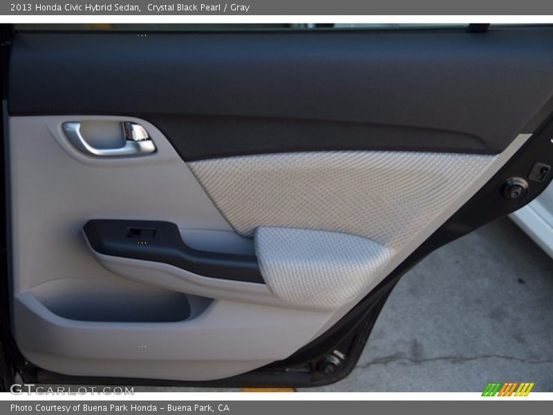 Crystal Black Pearl / Gray 2013 Honda Civic Hybrid Sedan