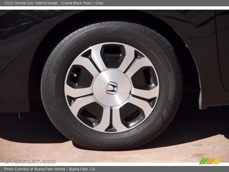 Crystal Black Pearl / Gray 2013 Honda Civic Hybrid Sedan