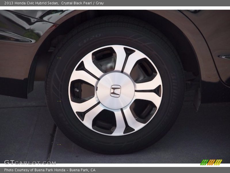 Crystal Black Pearl / Gray 2013 Honda Civic Hybrid Sedan