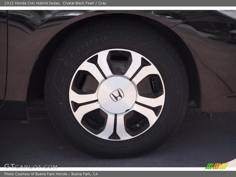 Crystal Black Pearl / Gray 2013 Honda Civic Hybrid Sedan