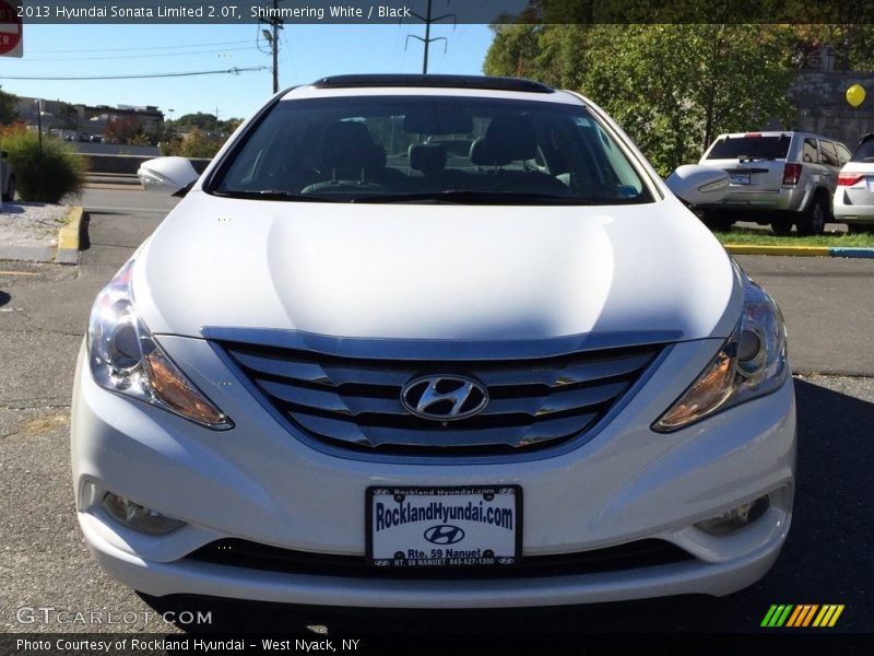 Shimmering White / Black 2013 Hyundai Sonata Limited 2.0T