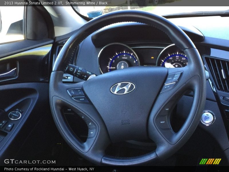 Shimmering White / Black 2013 Hyundai Sonata Limited 2.0T