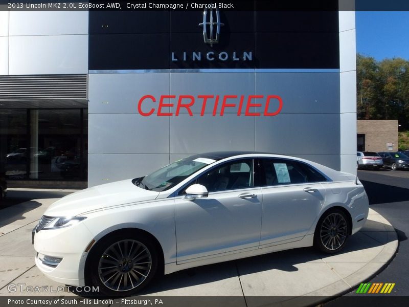 Crystal Champagne / Charcoal Black 2013 Lincoln MKZ 2.0L EcoBoost AWD