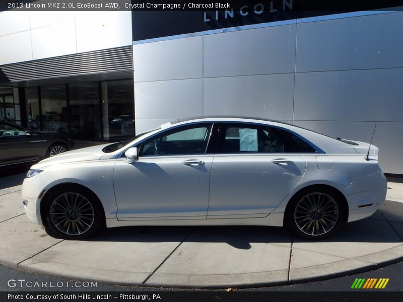 Crystal Champagne / Charcoal Black 2013 Lincoln MKZ 2.0L EcoBoost AWD