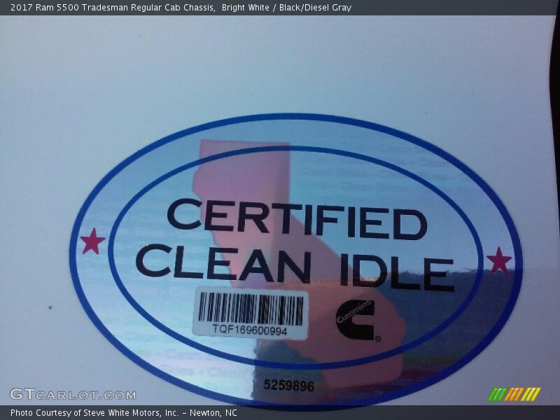 Bright White / Black/Diesel Gray 2017 Ram 5500 Tradesman Regular Cab Chassis