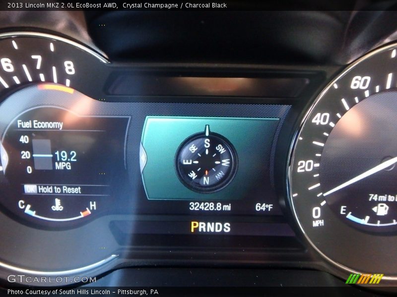 Crystal Champagne / Charcoal Black 2013 Lincoln MKZ 2.0L EcoBoost AWD