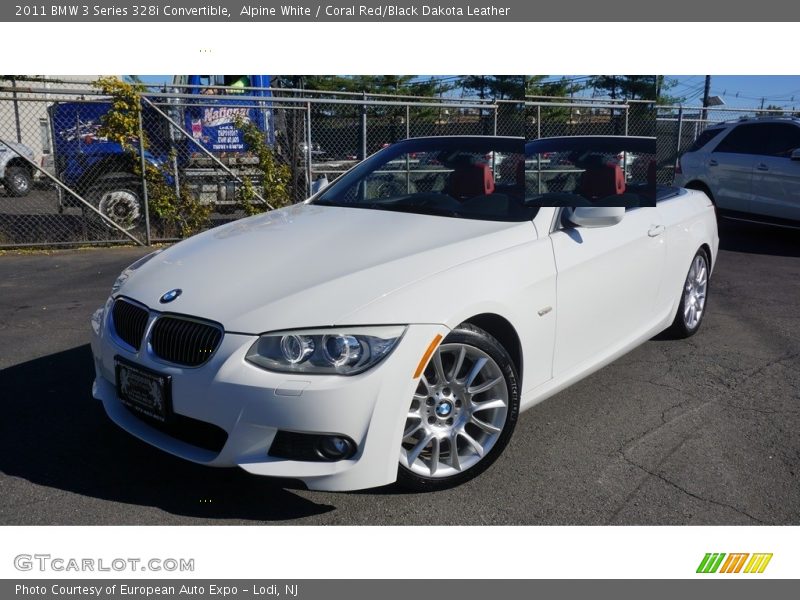 Alpine White / Coral Red/Black Dakota Leather 2011 BMW 3 Series 328i Convertible