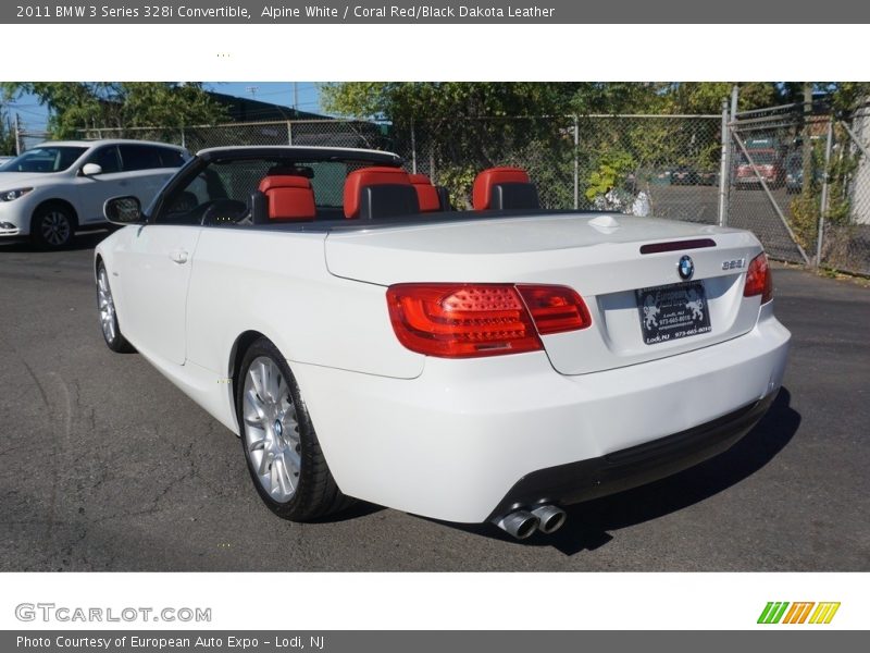 Alpine White / Coral Red/Black Dakota Leather 2011 BMW 3 Series 328i Convertible