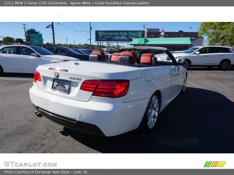 Alpine White / Coral Red/Black Dakota Leather 2011 BMW 3 Series 328i Convertible