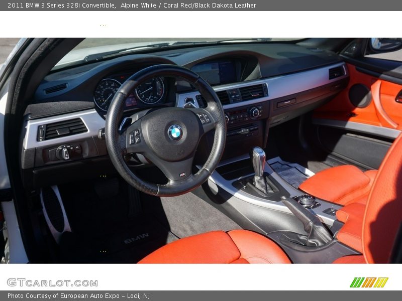 Alpine White / Coral Red/Black Dakota Leather 2011 BMW 3 Series 328i Convertible