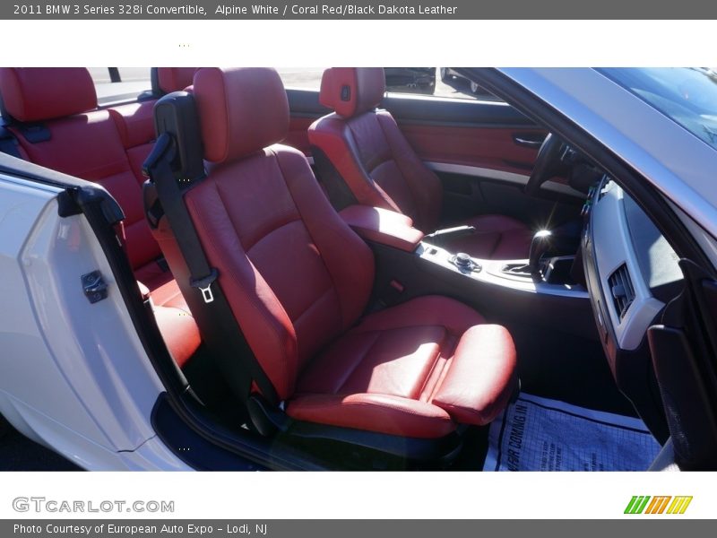 Alpine White / Coral Red/Black Dakota Leather 2011 BMW 3 Series 328i Convertible