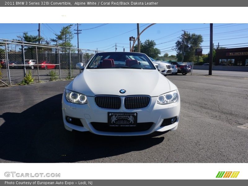 Alpine White / Coral Red/Black Dakota Leather 2011 BMW 3 Series 328i Convertible