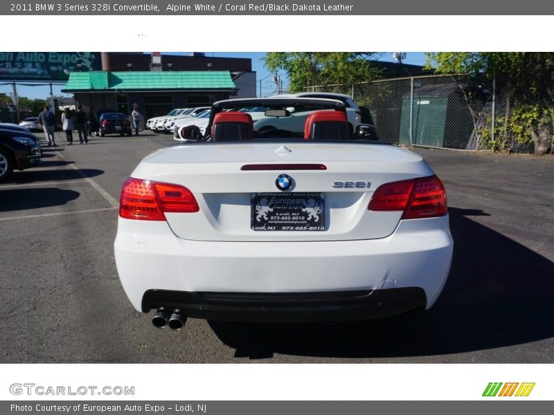 Alpine White / Coral Red/Black Dakota Leather 2011 BMW 3 Series 328i Convertible