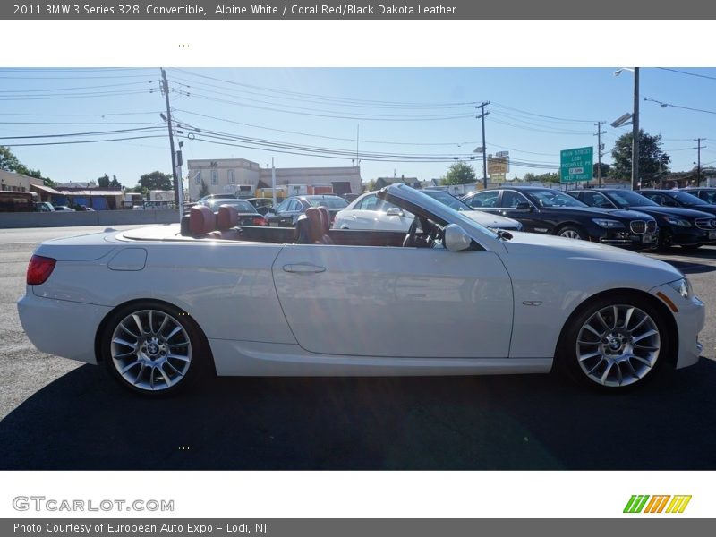 Alpine White / Coral Red/Black Dakota Leather 2011 BMW 3 Series 328i Convertible