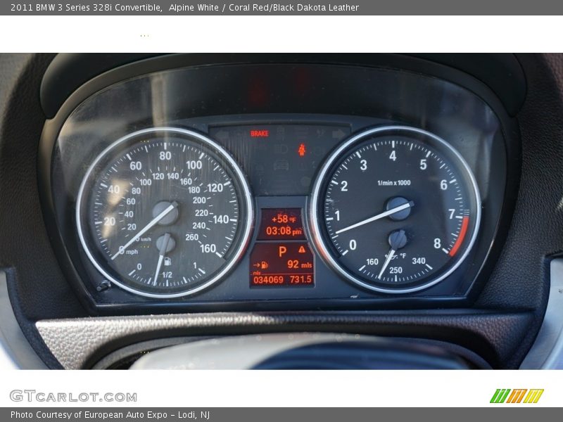 Alpine White / Coral Red/Black Dakota Leather 2011 BMW 3 Series 328i Convertible