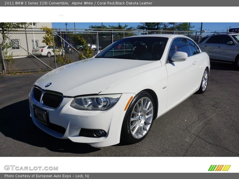 Alpine White / Coral Red/Black Dakota Leather 2011 BMW 3 Series 328i Convertible