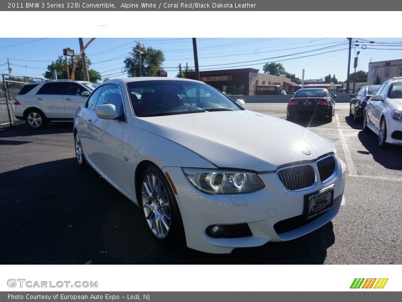 Alpine White / Coral Red/Black Dakota Leather 2011 BMW 3 Series 328i Convertible