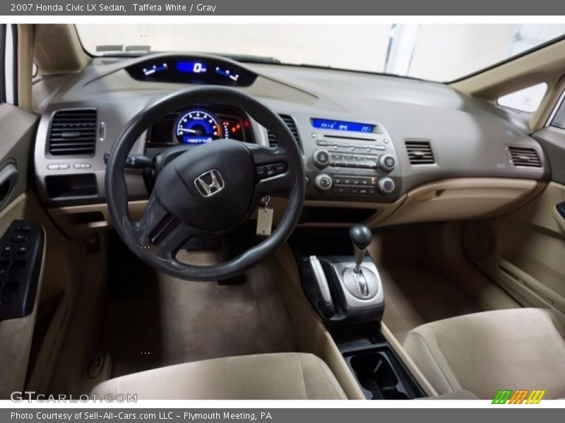 Taffeta White / Gray 2007 Honda Civic LX Sedan