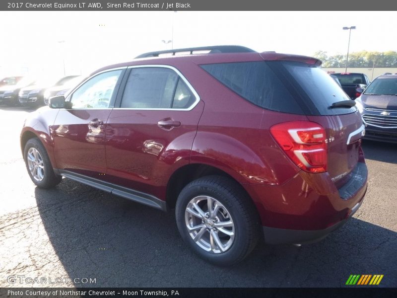 Siren Red Tintcoat / Jet Black 2017 Chevrolet Equinox LT AWD