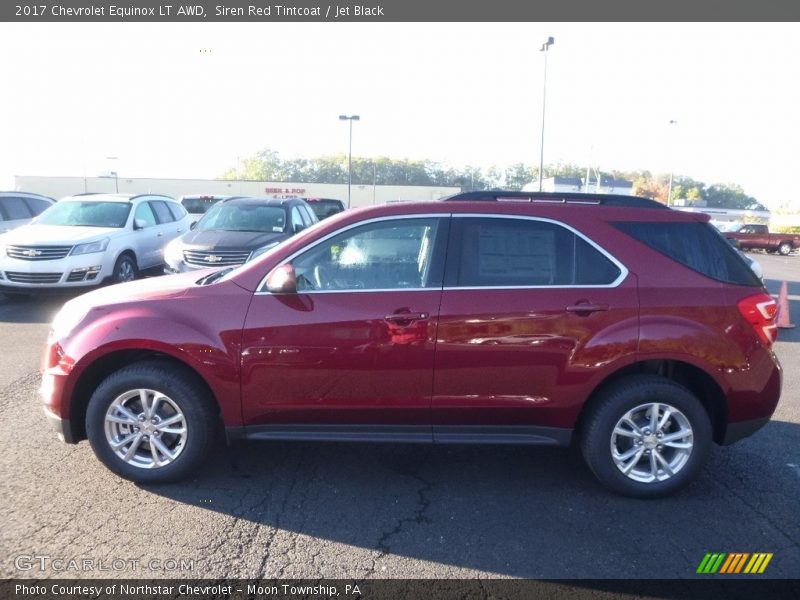 Siren Red Tintcoat / Jet Black 2017 Chevrolet Equinox LT AWD