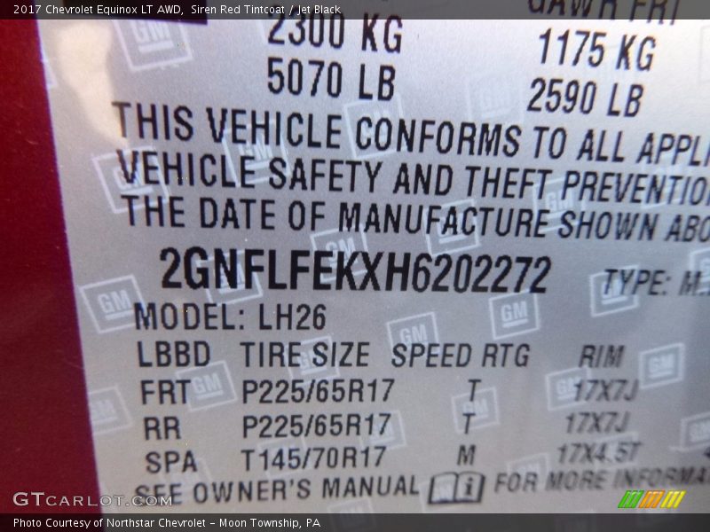 Siren Red Tintcoat / Jet Black 2017 Chevrolet Equinox LT AWD