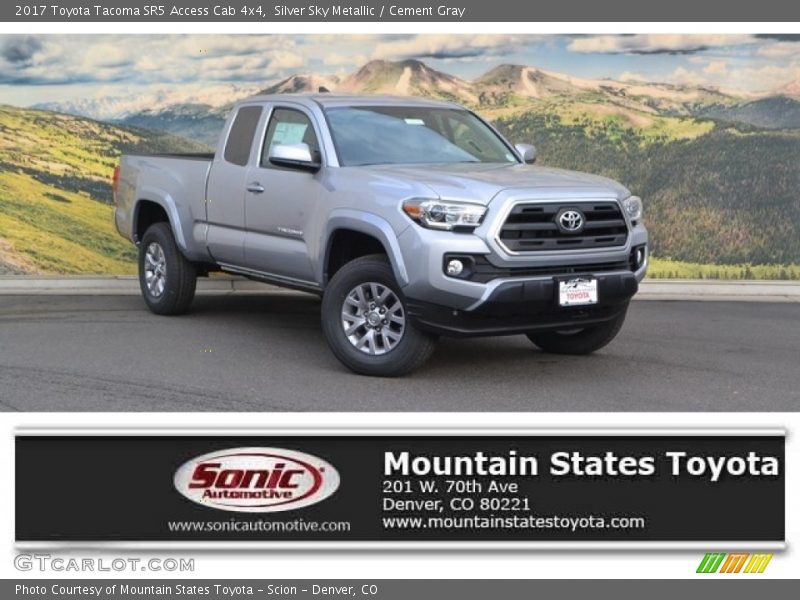 Silver Sky Metallic / Cement Gray 2017 Toyota Tacoma SR5 Access Cab 4x4