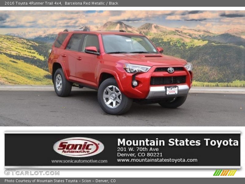 Barcelona Red Metallic / Black 2016 Toyota 4Runner Trail 4x4