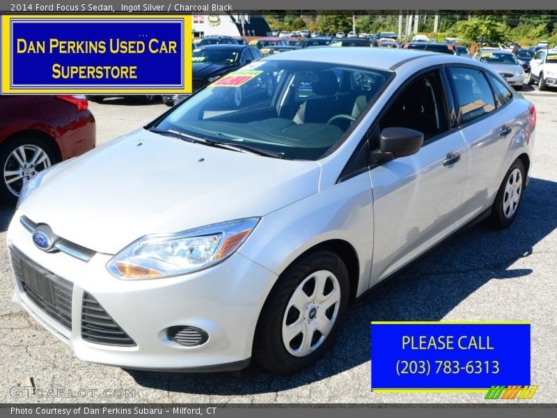 Ingot Silver / Charcoal Black 2014 Ford Focus S Sedan