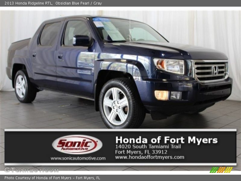 Obsidian Blue Pearl / Gray 2013 Honda Ridgeline RTL