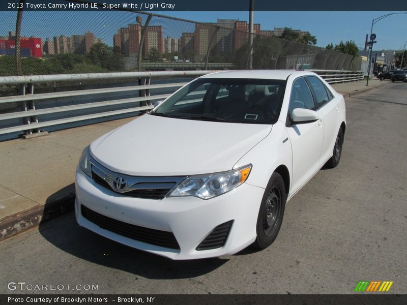 Super White / Light Gray 2013 Toyota Camry Hybrid LE