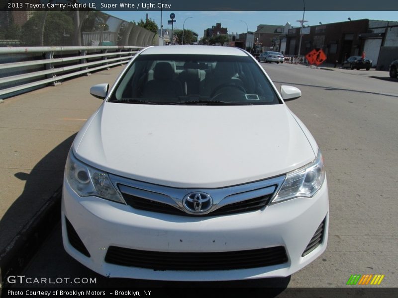 Super White / Light Gray 2013 Toyota Camry Hybrid LE