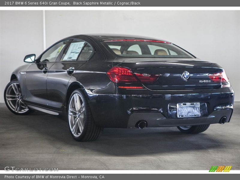 Black Sapphire Metallic / Cognac/Black 2017 BMW 6 Series 640i Gran Coupe