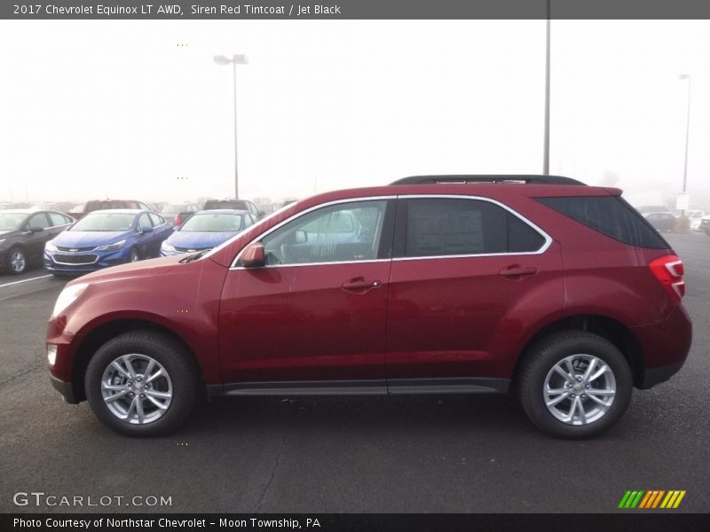 Siren Red Tintcoat / Jet Black 2017 Chevrolet Equinox LT AWD